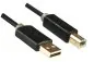 Preview: DINIC HQ USB 2.0 Kabel A Stecker auf B Stecker, Monaco Range, schwarz